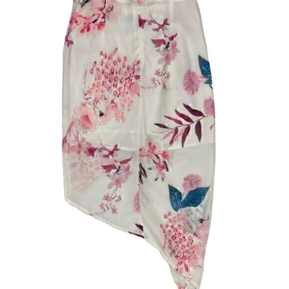 Yoins Dress Womens Size Small White Pink Floral Front Slit Speghetti Straps NWT - Picture 11 of 14
